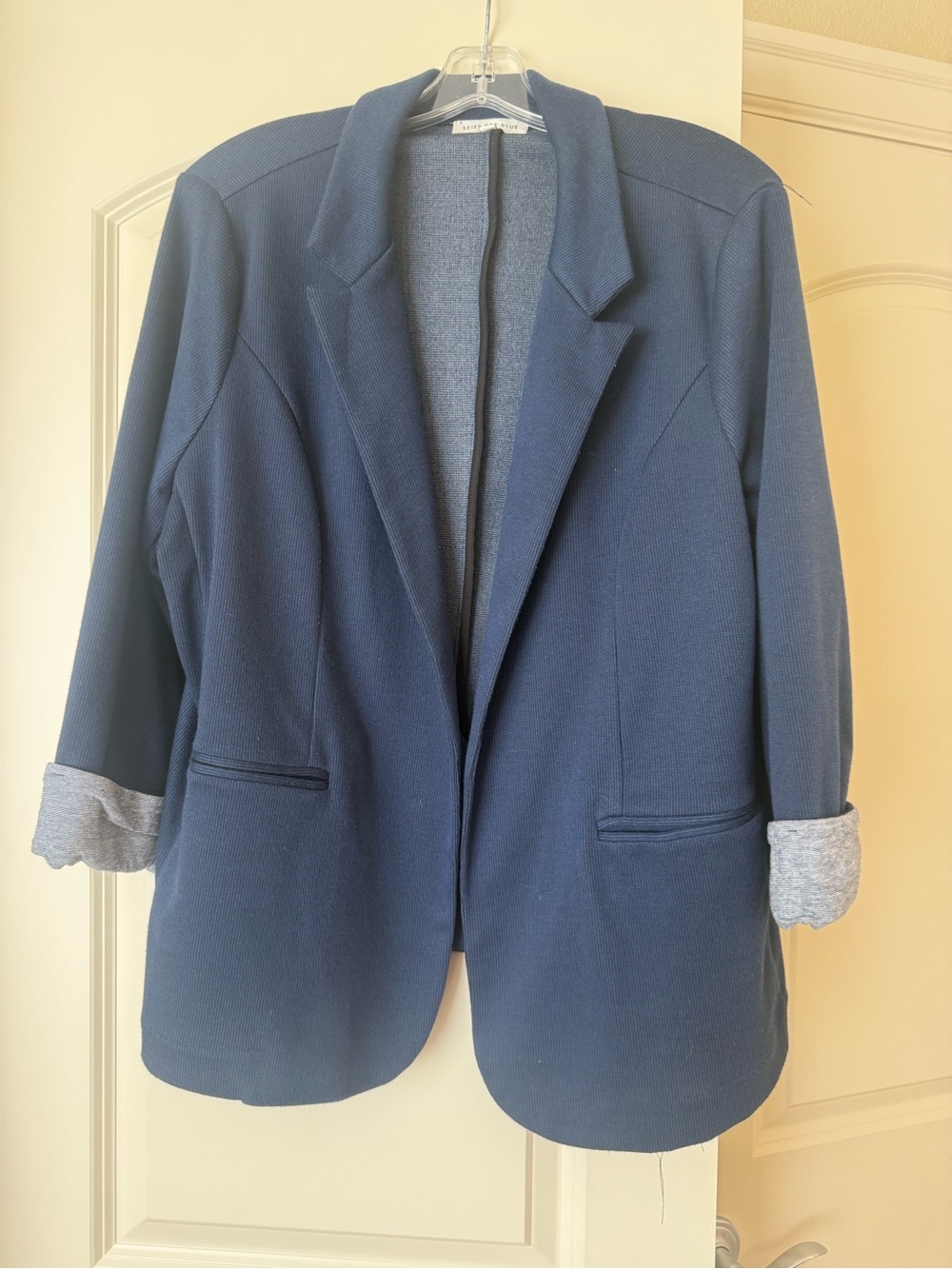 Skies Are Blue Navy Open-Front Blazer Jacket